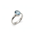 Damen Ring 925 Silber mit ovalem blauen Topas - filigraner Edelsteinring hellblau - Blauer Topas Ring Silber